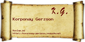 Korponay Gerzson névjegykártya